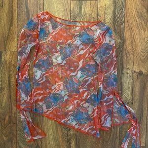 Y2K Mesh pattern top